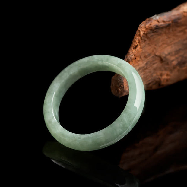 Buddha Stones Natural Jade Prosperity Abundance Ring