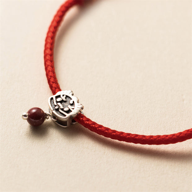 Buddha Stones 925 Sterling Silver Luck Year of the Dragon Cinnabar Red String Bracelet (Extra 30% Off | USE CODE: FS30) Bracelet BS 3
