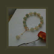 FREE Today: Bring Luck Energy 14K Gold Plated Jade Bead Four Leaf Clover Chain Bracelet FREE FREE 11