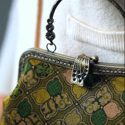Buddha Stones Green Leaves Handbag Metal Chain Crossbody Bag Shoulder Bag Cellphone Bag Handbags BS 8