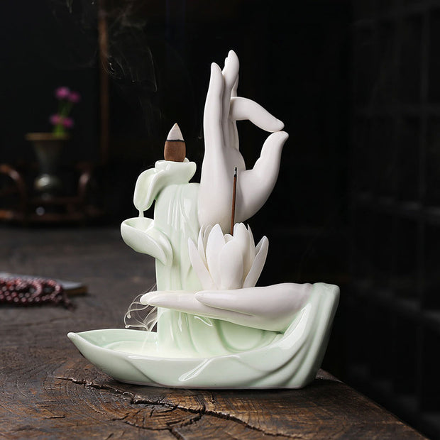 Buddha StonesTibetan Lotus Blessing Incense Burner Decoration (Extra 30% Off | USE CODE: FS30) - 2 - image 7