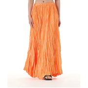 Buddha Stones Solid Color Loose Long Elastic Waist Skirt 120