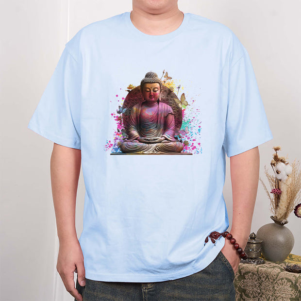 Buddha Stones Butterfly Meditation Buddha Tee T-shirt T-Shirts BS 17