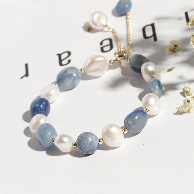 Buddha Stones Natural Blue Aventurine Crystal Pearl Bead Healing Bracelet (Extra 35% Off | USE CODE: FS35) - image 4