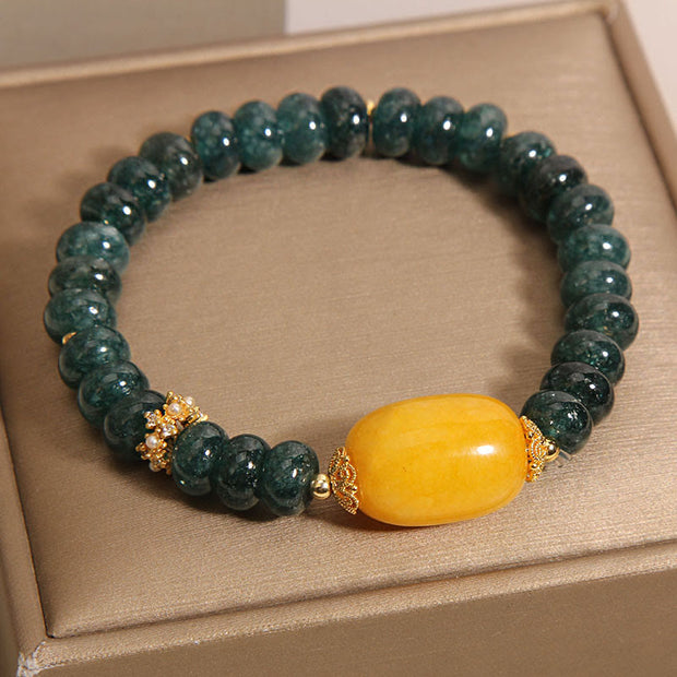 Buddha Stones Green Jade Abacus Beads Topaz Luck Bracelet