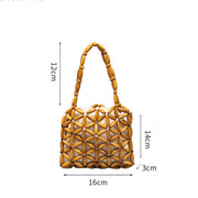 Buddha Stones Hand-woven Mini Wooden Beads Handbag