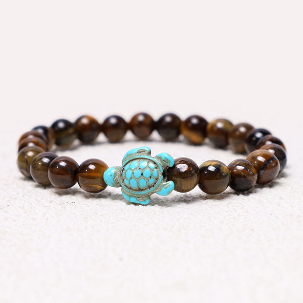 Buddha Stones Natural Stone Sea Turtle Turquoise Blessing Bracelet