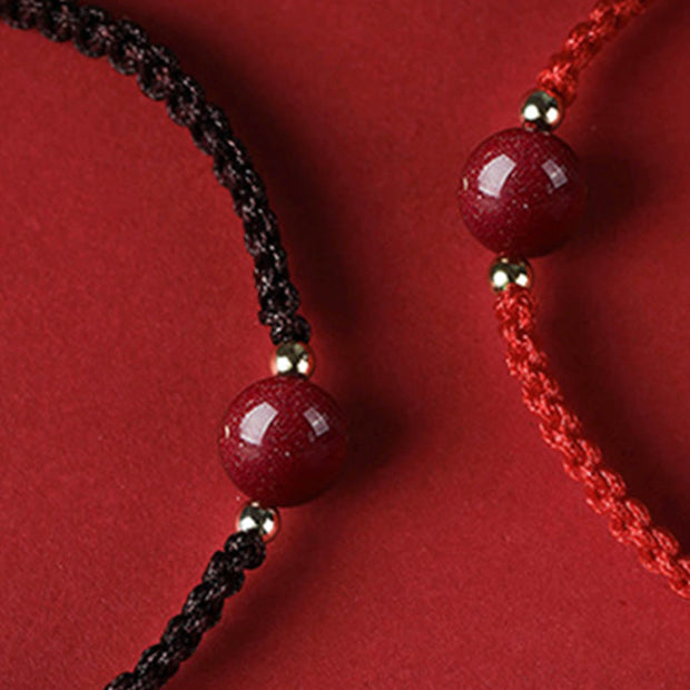 Buddha Stones Lucky Cinnabar Bead Blessing Red String Bracelet Bracelet BS 13