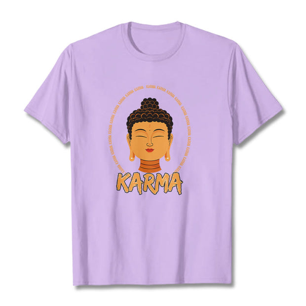 Buddha Stones Karma Buddha Tee T-shirt T-Shirts BS Plum 2XL