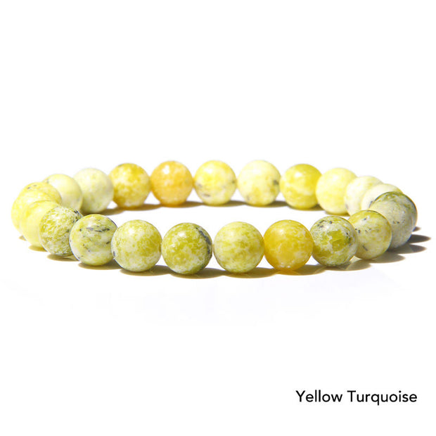 Natural Agate Stone Crystal Balance Beaded Bracelet Bracelet BS Yellow Turquoise