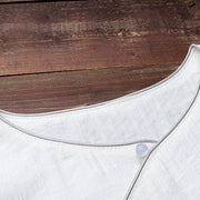 Buddha Stones 2Pcs Simple Design White Top Pants Meditation Yoga Zen Tai Chi Cotton Linen Clothing Women's Set Clothes BS 8