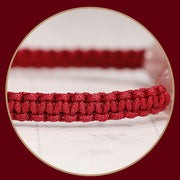 Buddha Stones Natural Strawberry Quartz Crystal Love Red String Weave Bracelet Anklet (Extra 30% Off | USE CODE: FS30) Bracelet BS 11