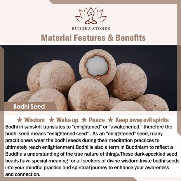 Buddha Stones 108 Mala Beads Peach Wood Bodhi Seed Lotus Prayer Meditation Bracelet Mala Bracelet BS 9