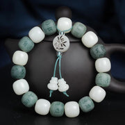 Buddha Stones White Bodhi Six True Words Protection Bracelet