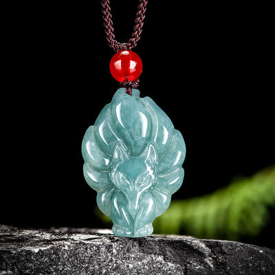 FREE Today: Luck Amulet Natural Green Jade Nine-Tailed Fox Necklace Pendant FREE FREE Jade