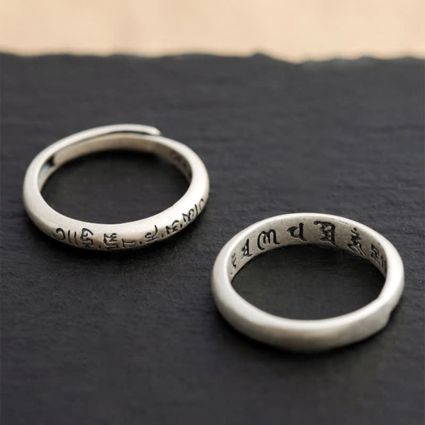 Buddha Stones 990 Sterling Silver Six True Words Om Mani Padme Hum Love Peace Ring (Extra 35% Off | USE CODE: FS35) - image 13