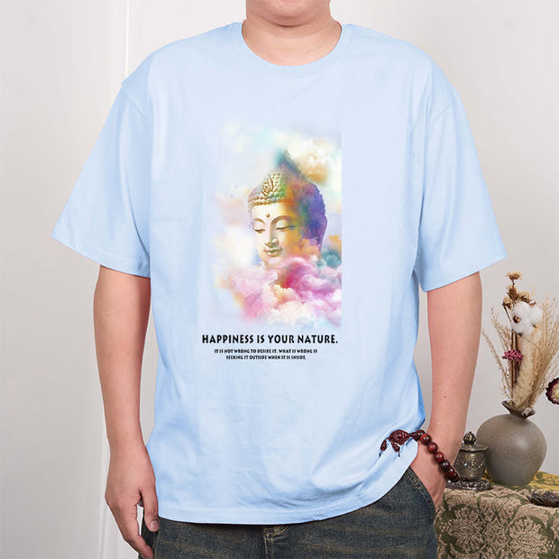 Buddha Stones Happiness Is Your Nature Tee T-shirt T-Shirts BS 17