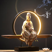 Buddha Stones Buddha Avalokitesvara Ceramic Lotus Relaxation Incense Burner Decoration Decorations Incense Burner BS 11