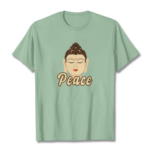 Buddha Stones Peace Buddha Tee T-shirt T-Shirts BS PaleGreen 2XL