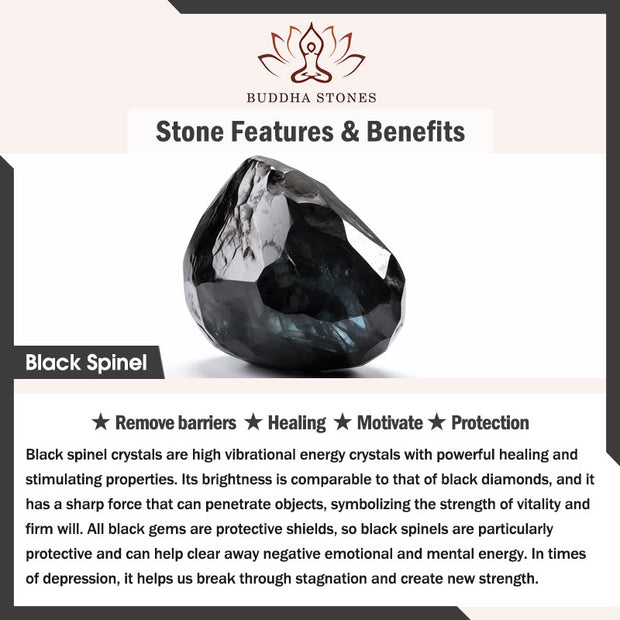 Buddha Stones Black Spinel Cute Cat Motivate Choker Necklace