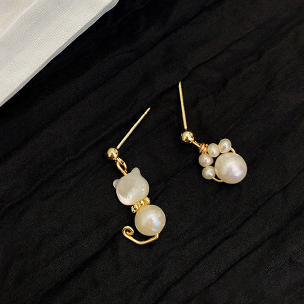 FREE Today: Healing and Self-discovery Cute Cat Paw Pearl Stud Drop Earrings FREE FREE 9