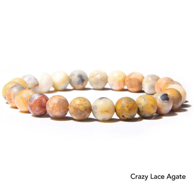 Natural Agate Stone Crystal Balance Beaded Bracelet Bracelet BS Crazy Lace Agate