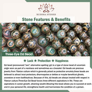 Buddha Stones Tibetan Nine-Eye Dzi Bead Three-eyed Dzi Bead Protection String Necklaces Pendant Necklaces & Pendants BS 7