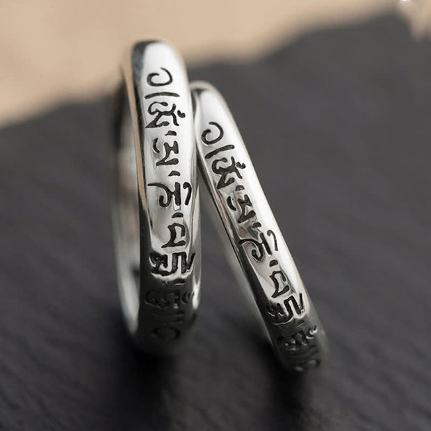 Buddha Stones 990 Sterling Silver Six True Words Om Mani Padme Hum Love Peace Ring (Extra 35% Off | USE CODE: FS35) - image 17