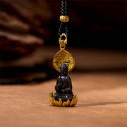 Buddha Stones Tibetan Alloy Buddha Kwan Yin Avalokitesvara Serenity Necklace Pendant