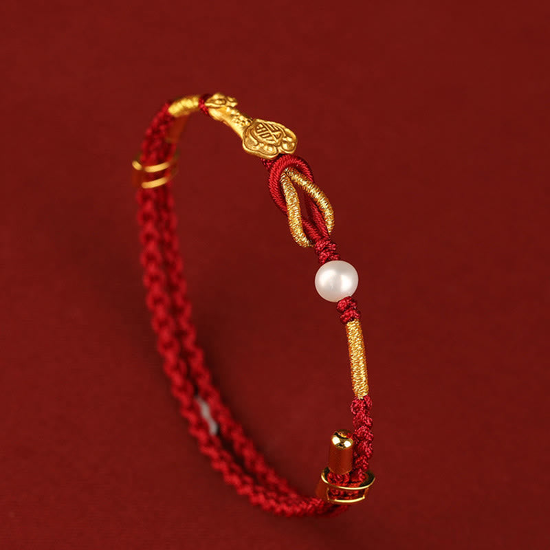 [韓国人気ジュエリー] nff ruby pearl bracelet-red Margaret Red Hearts Pearl Bracelet