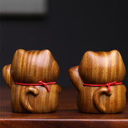 FREE Today: Cure and Soothing Green Sandalwood Small Mini Cute Lucky Cat Decorations