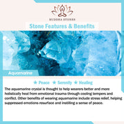 Buddha Stones Natural Aquamarine Crystal Zircon Flower Peace Healing Bracelet