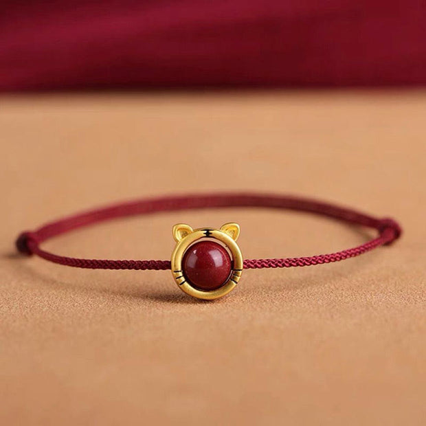 Buddha Stones Handmade Rabbit Tiger Cinnabar Keep Away Evil Spirits Braided String Bracelet (Extra 30% Off | USE CODE: FS30) - Tiger Wine Red Rope(Bracelet Size 18cm) - image 6
