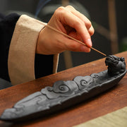 Buddha Stones Auspicious Clouds Pixiu Healing Ceramic Stick Incense Burner Decoration Incense Burner BS 4