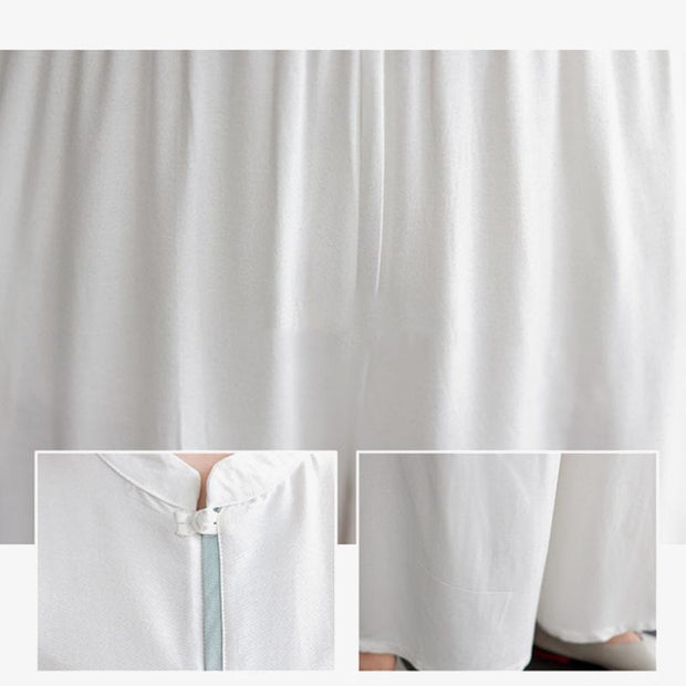 Buddha Stones 2Pcs Tang Suit Long Sleeve Shirt Top Pants Meditation Zen Tai Chi Cotton Linen Clothing Women's Set