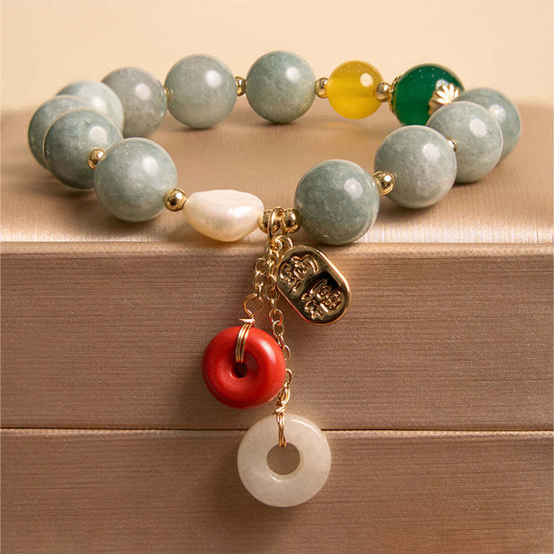 FREE Today: Healing And Protection Jade Red Agate Peace Buckle Charm Bracelet
