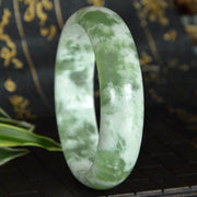 Buddha Stones Natural Jade Luck Prosperity Bracelet Bangle