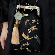 Buddha Stones Small Dragonfly Metal Chain Crossbody Bag Shoulder Bag Cellphone Bag