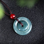 FREE Today: Auspicious and Protection Green Jade Double Peace Buckle Necklace Pendant FREE FREE 2
