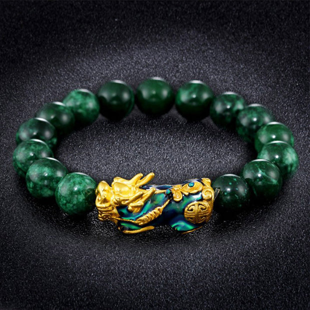 Buddha Stones "Sending Blessings of Wealth and Peace" PiXiu Jade Bracelet Includes Gift Message Card - image 8