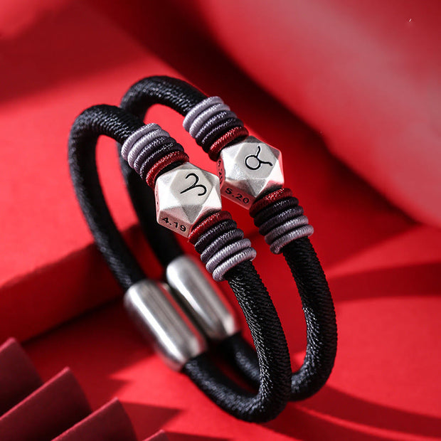 Buddha Stones 999 Sterling Silver 12 Constellations of the Zodiac Blessing Handmade String Bracelet (Extra 35% Off | USE CODE: FS35) - image 1