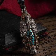 Buddha Stones Tibetan Nine-Eye Dzi Bead Turquoise Buddha Wealth Rotation Necklace (Extra 30% Off | USE CODE: FS30) - image 5