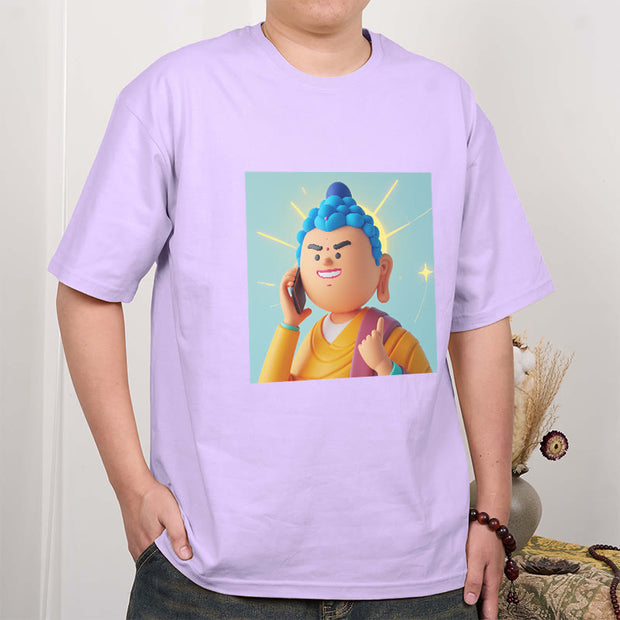 Buddha Stones Funny Cartoon Buddha Tee T-shirt T-Shirts BS 15