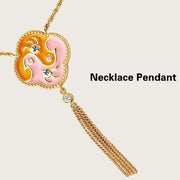 Buddha Stones 18K Gold Plated Copper Two Birds Zircon Healing Necklace Pendant Bracelet Earrings Set Bracelet Necklaces & Pendants BS 6