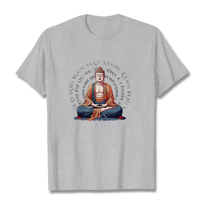Buddha Stones Sanskrit Heart Sutra Form Is No Other Than Emptiness Tee T-shirt T-Shirts BS LightGrey 2XL