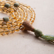 Buddha Stones 108 Mala Beads 925 Sterling Silver Citrine Sandalwood Turquoise Protection Prosperity Bracelet Mala Bracelet BS 22