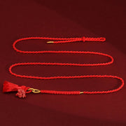 Buddha Stones Natural Cinnabar Dragon Blessing Red String Belly Chain Belly Chain BS 12