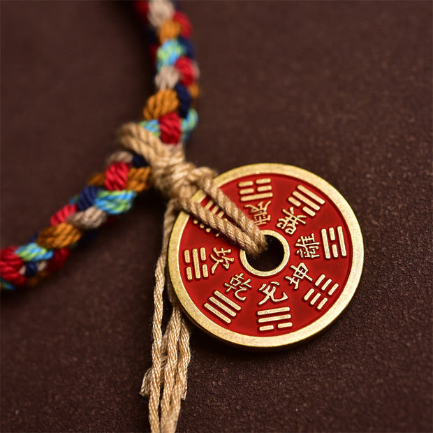 Buddha Stones Handmade Bagua Harmony Multicolored Rope Bracelet