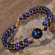 Buddha Stones Divine Blue Tiger Eye Stone Protection Bracelet