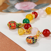 Buddha Stones Gold Swallowing Beast Family Various Agate Crystal Success Bracelet (Extra 35% Off | USE CODE: FS35) - image 4